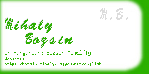 mihaly bozsin business card
